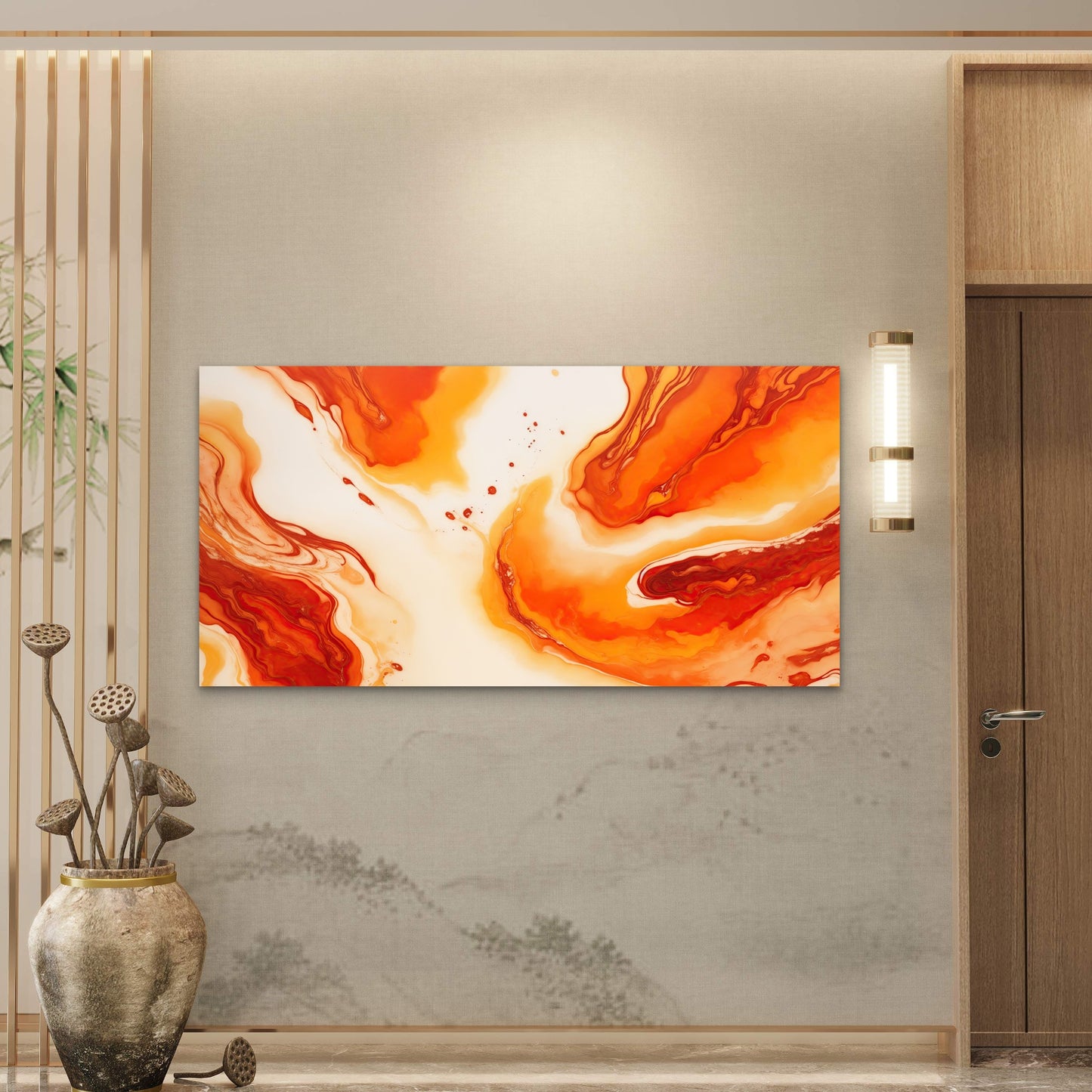 Molten Lava Flowing Wall Art Canvas Office Home Room Framed 120x60cm - Bella Home Decor