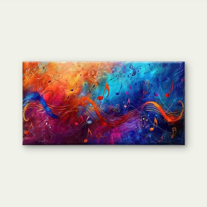 Abstract Design of Music Notes Wall Art Canvas Office Home Room Framed 120x60cm - Bella Home Decor