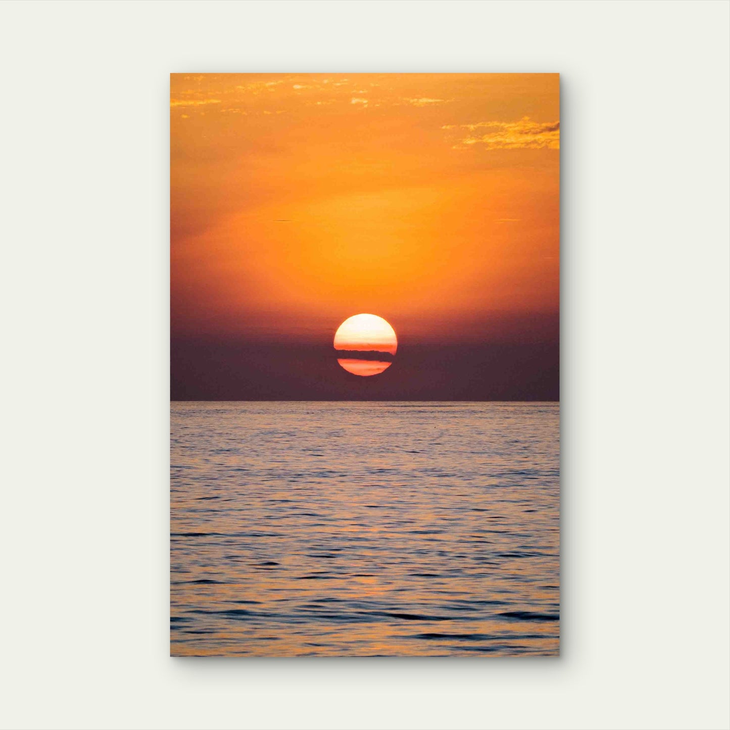 Serene Ocean Sunset with Vibrant Reflection Metal Print Ready to Hang
