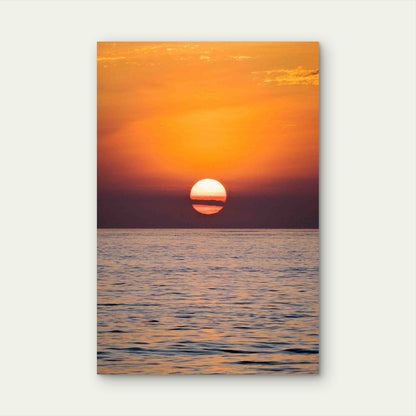 Serene Ocean Sunset with Vibrant Reflection Metal Print Ready to Hang