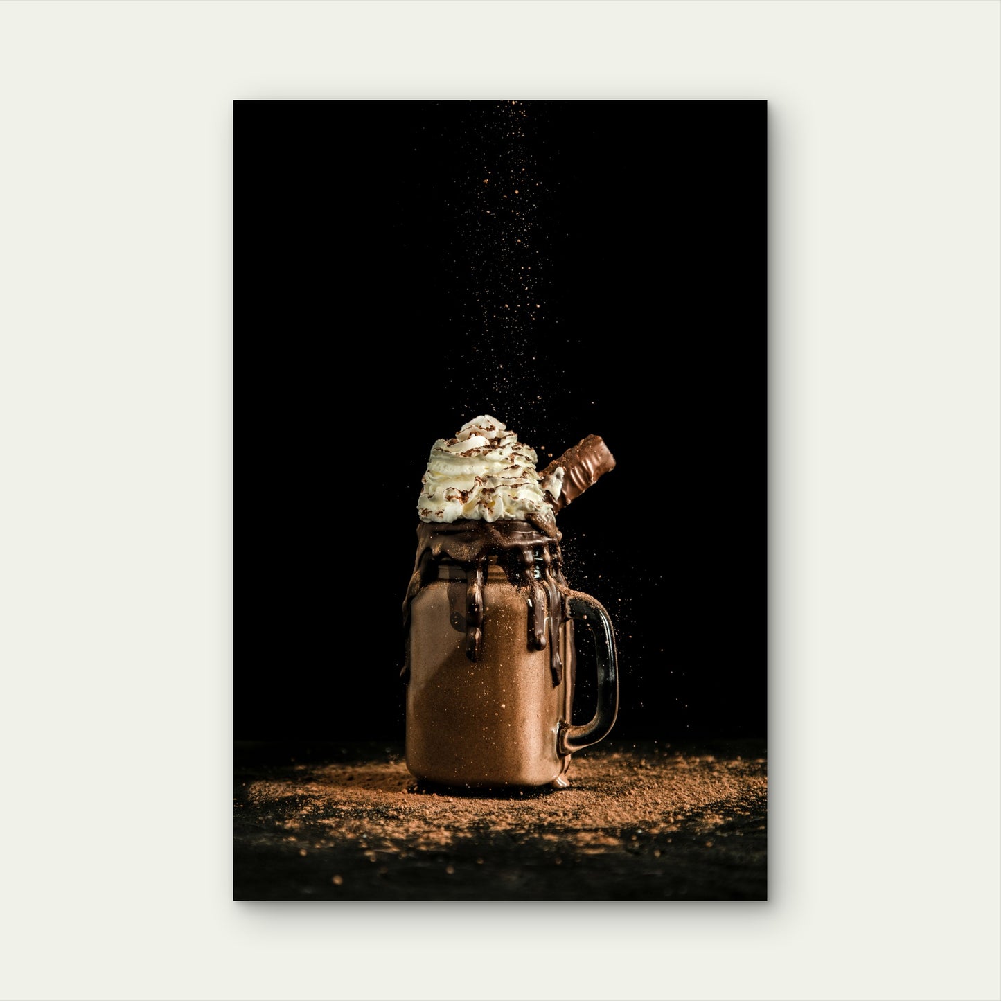 Decadent Chocolate Milkshake in Mason Jar 60x90cm Metal Print Ready to Hang