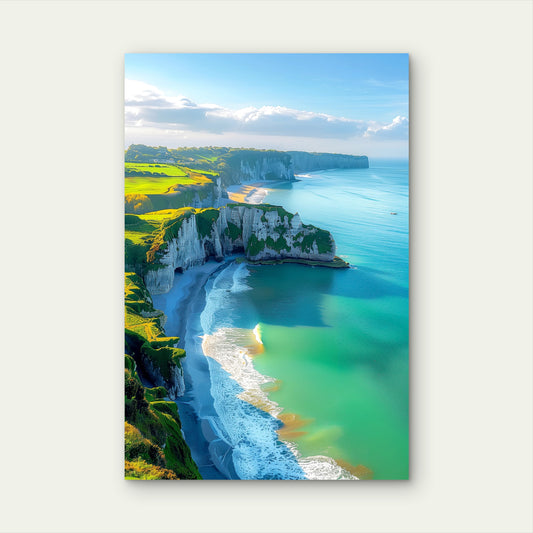 Etretat France White Cliffs Coast Ocean Sea 40x60cm Metal Print Ready to Hang