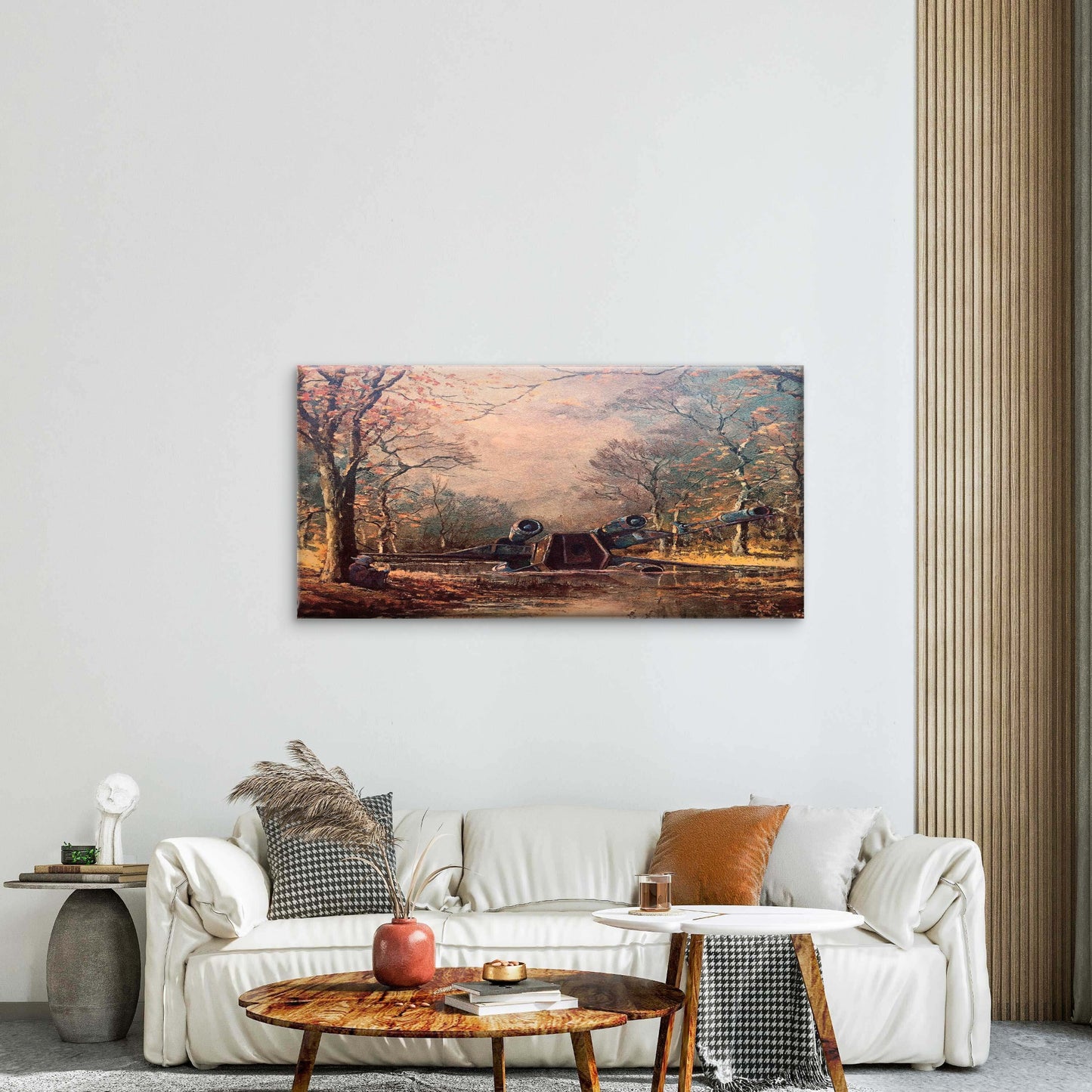 Surreal Sunken Starship Wall Art Canvas Office Home Room Framed 120x60cm