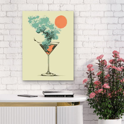 Trendy Dirty Martini Cocktail 60x90cm Metal Print Ready to Hang - Bella Home Decor