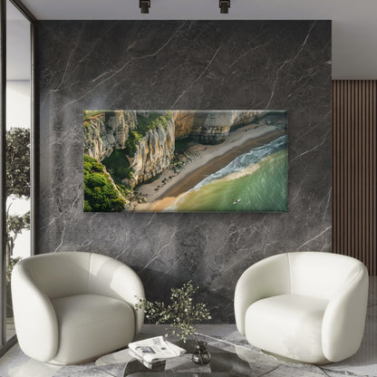 Stony Beach Landscape Wall Art Canvas Office Home Room Framed 120x60cm