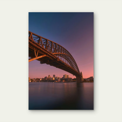 Sydney Harbour Bridge Australia Sunset Art 40x60cm Metal Print Ready to Hang