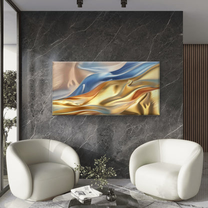 Modern Luxury Blue Swirls Wall Art Canvas Office Home Room Framed 120x60cm