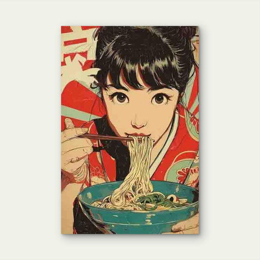 Manga-Style Ramen Pop Art Japanese 40x60cm Metal Print Ready to Hang