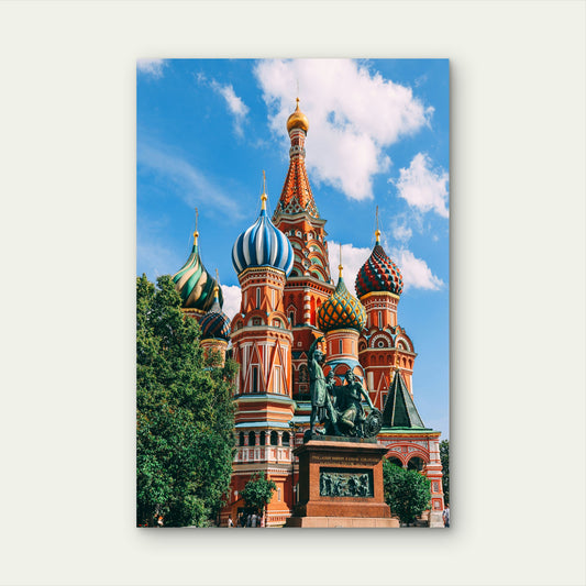 Saint Basil's Cathedral In Moscow Russia 60x90cm Metal Print Ready to Hang