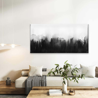 Minimalist Black Ink Abstract Wall Art Canvas Office Home Room Framed 120x60cm - Bella Home Decor
