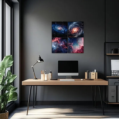 4pcs Galaxy  Nebula Space  Wall Art Canvas Framed - Bella Home Decor