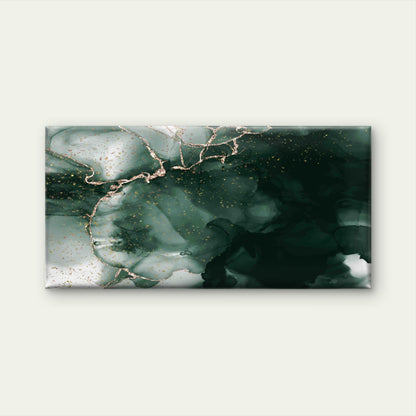 Abstract Green Gold Alcohol Ink Wall Art Canvas Office Home Room Framed 120x60cm