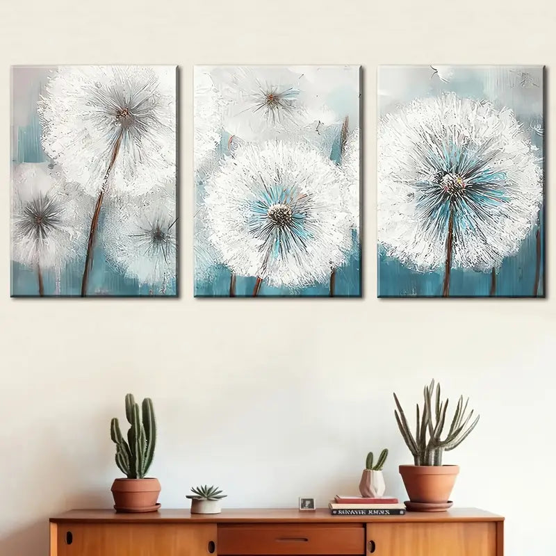 3pcs Dandelion Nature Landscape Metal Print Ready to Hang Art - Bella Home Decor