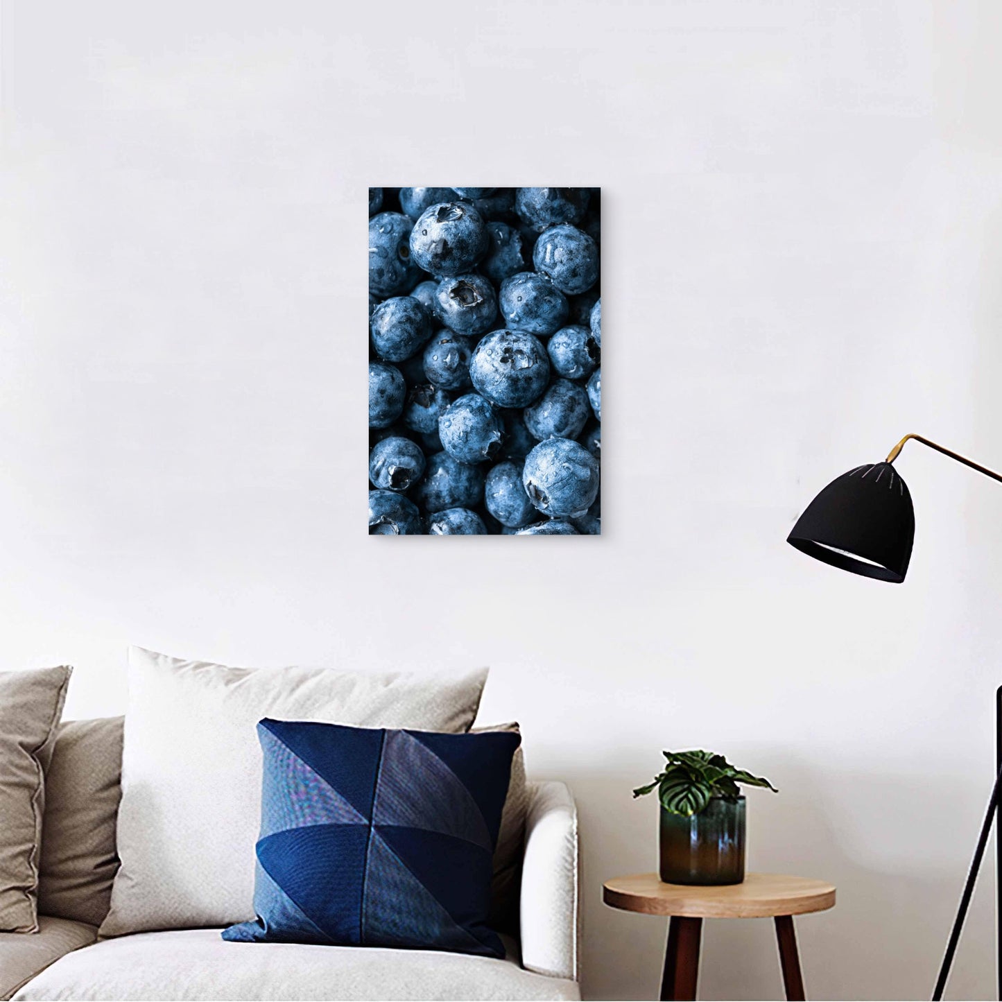 Close Up Photograph Of Fresh Blueberries 60x90cm Metal Print Ready to Hang