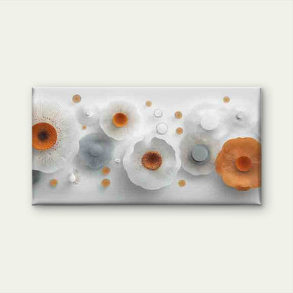 Abstract Floral Orange & White Wall Art Canvas Office Home Room Framed 120x60cm - Bella Home Decor