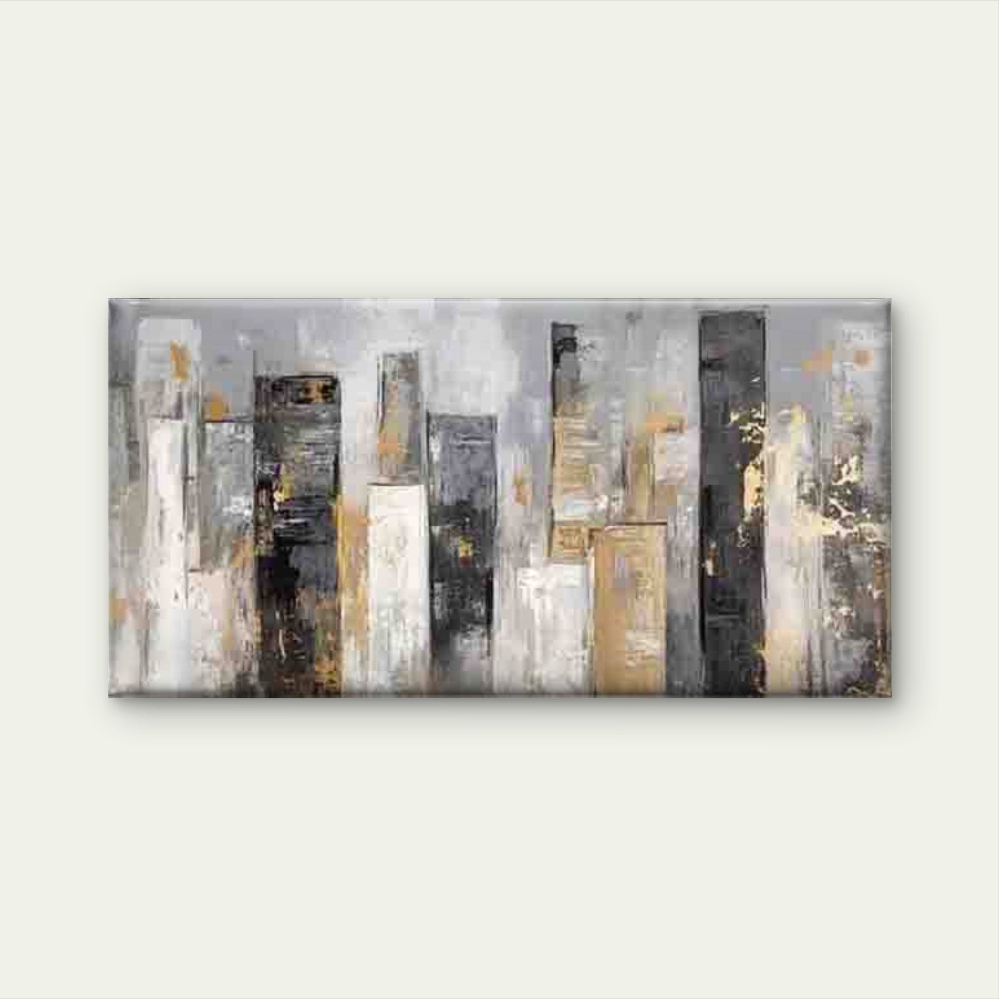 Black White Abstract Cityscape Wall Art Canvas Office Home Room Framed 120x60cm - Bella Home Decor