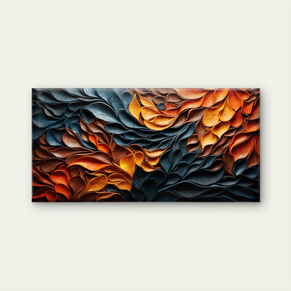 Orange Black Textured Abstract Wall Art Canvas Office Home Room Framed 120x60cm