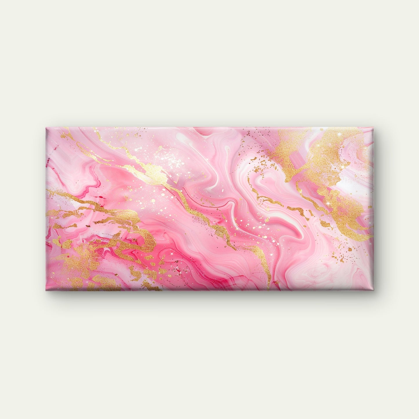 Rosy Tides Gilded Dreams Wall Art Canvas Office Home Room Framed 120x60cm - Bella Home Decor
