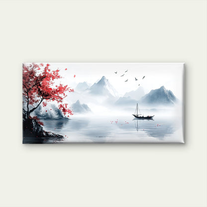 Misty Mountains Lake Wa Wall Art Canvas Office Home Room Framed 120x60cm