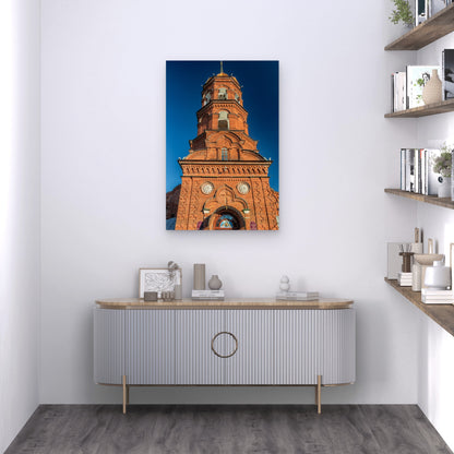 Russian Orthodox Church Red Brick Tower 40x60cm Metal Print Ready to Hang