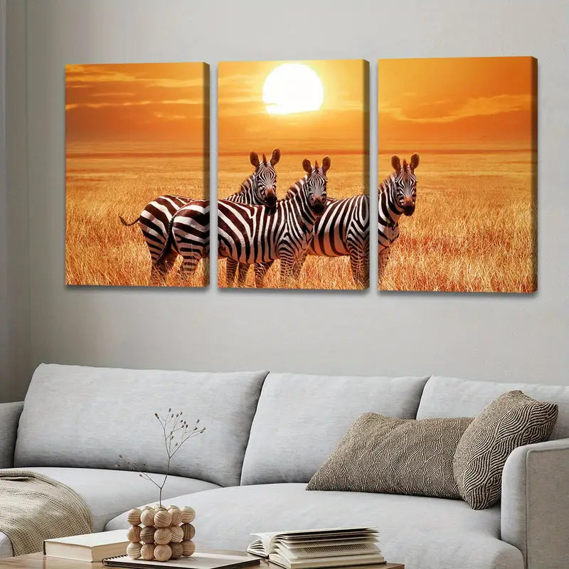 3pcs Black & White Road Horse Print Wall Art Set Canvas Framed 40x60cm - High Quality Print 100% Australian Made Wall Canvas Ready to Hang - Bella Home Decor