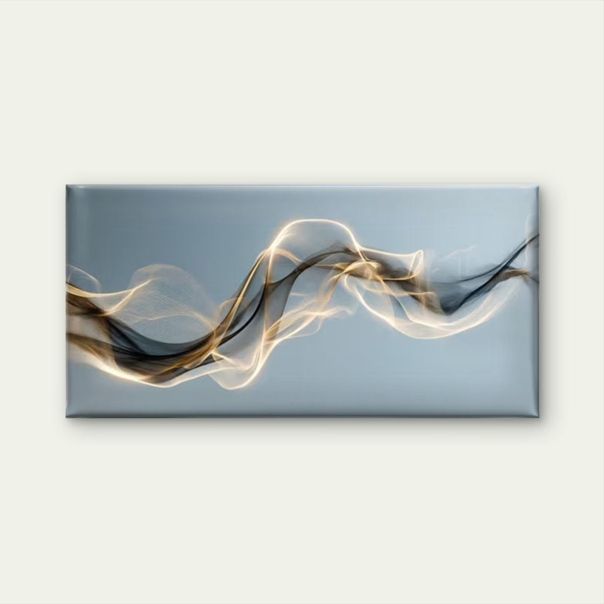 White Grey Blue Beige Gradient Wall Art Canvas Office Home Room Framed 120x60cm