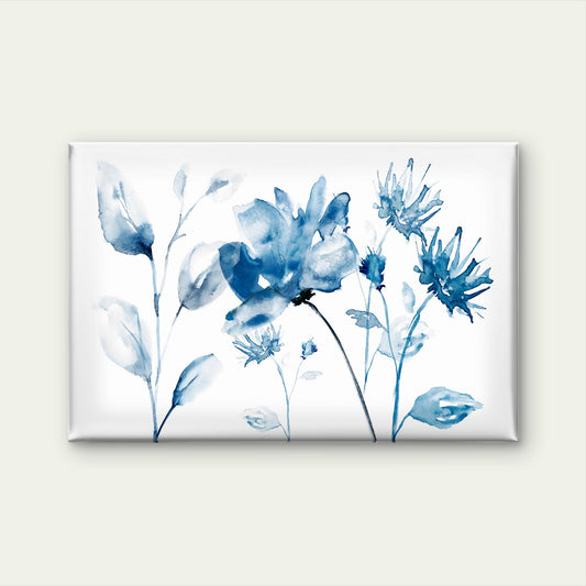 Blue Shaded Flowers Botanical Design Wall Art Decor 100% Australian Made
