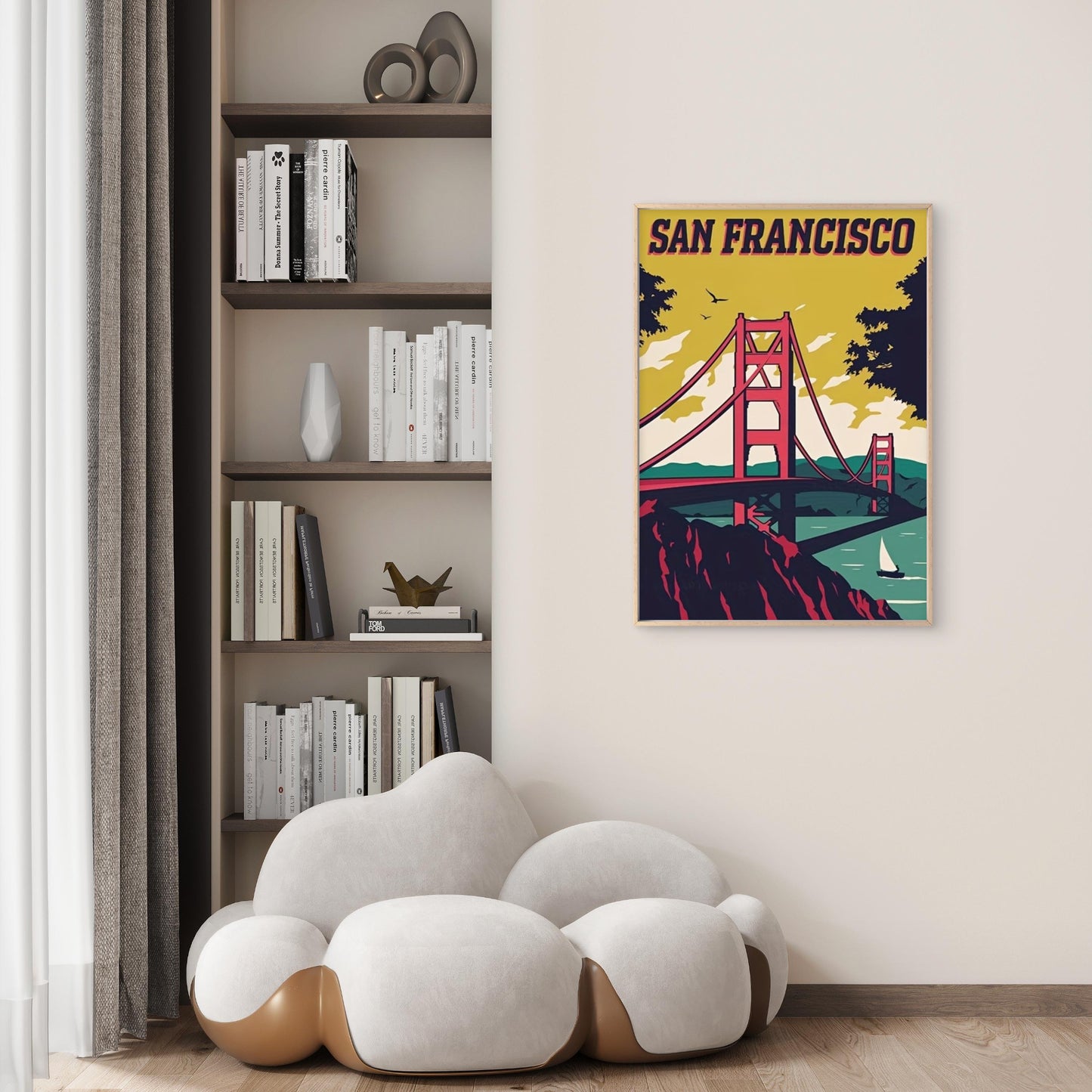 Iconic Golden Gate Bridge Landmark San Francisco California USA Travel Poster Print Wall Art