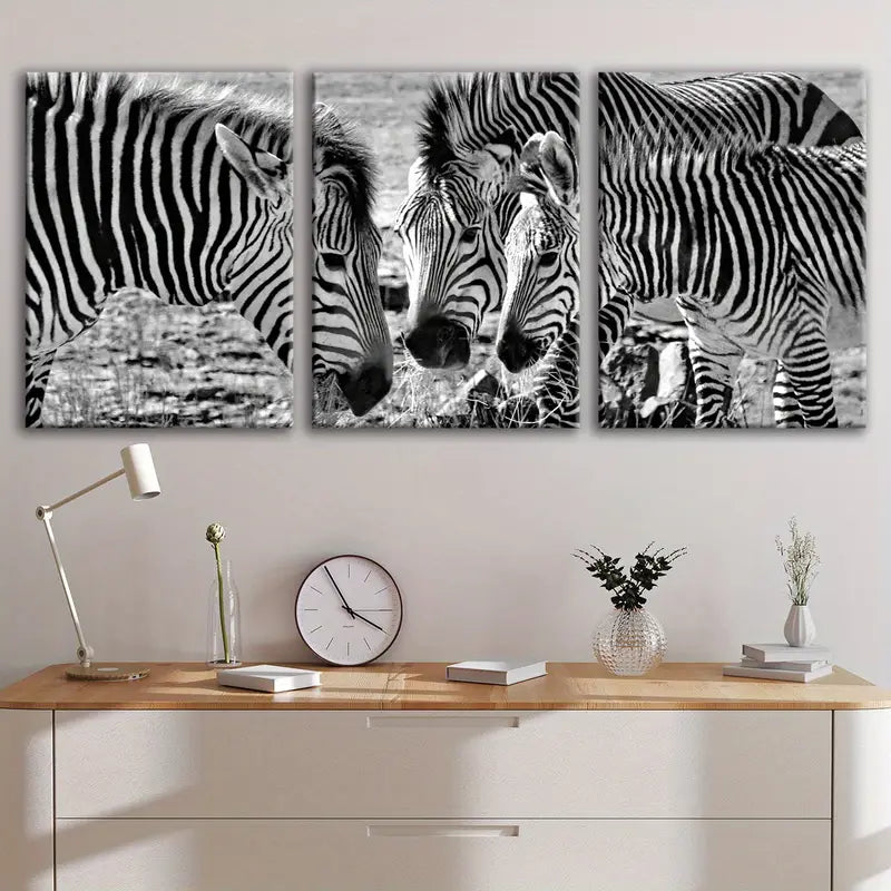 3pcs Black & White Horse Abstract Wall Art Set Canvas Framed 40x60cm - High Quality Print 100% Australian Made Wall Canvas Ready to Hang - Bella Home Decor