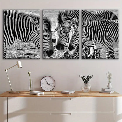 3pcs Black & White Horse Abstract Wall Art Set Canvas Framed 50x70cm - High Quality Print 100% Australian Made Wall Canvas Ready to Hang - Bella Home Decor