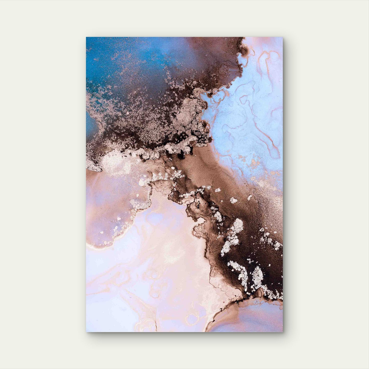 Marble Ink Abstract Art Metal Print Ready to Hang