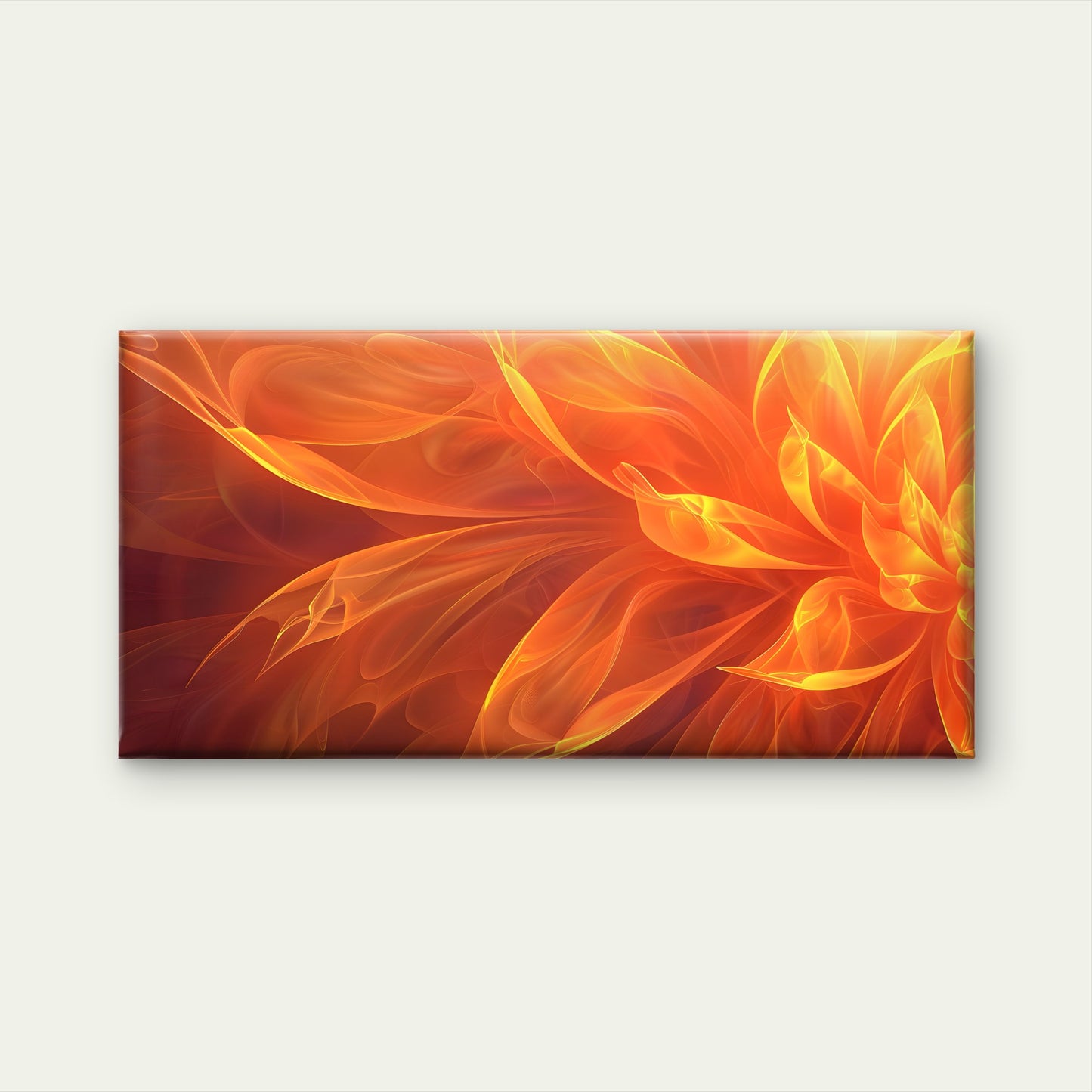 Vibrant Orange Flower Bloom Wall Art Canvas Office Home Room Framed 120x60cm