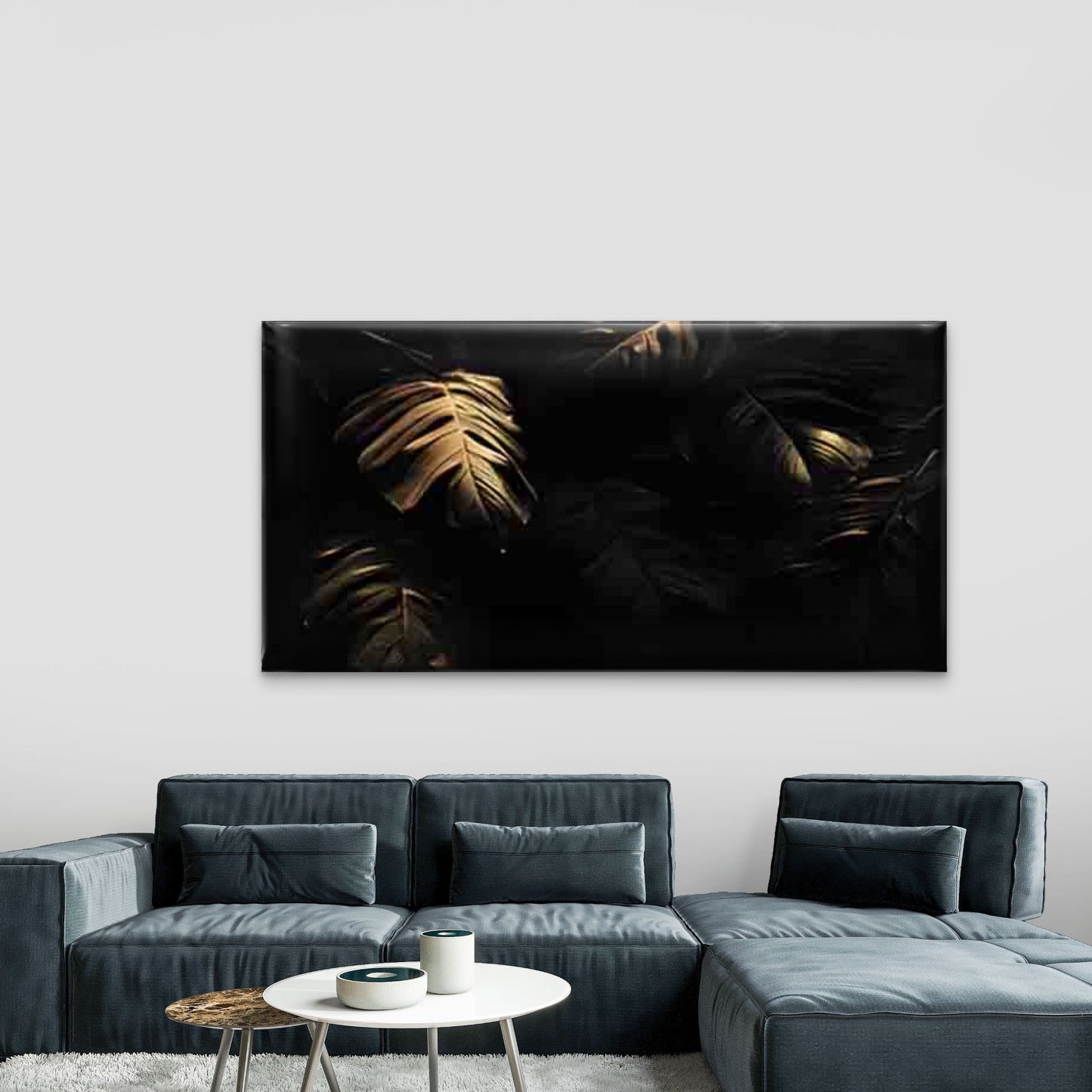 Monstera Leaf Wall Art Canvas Office Home Room Framed 120x60cm - Bella Home Decor