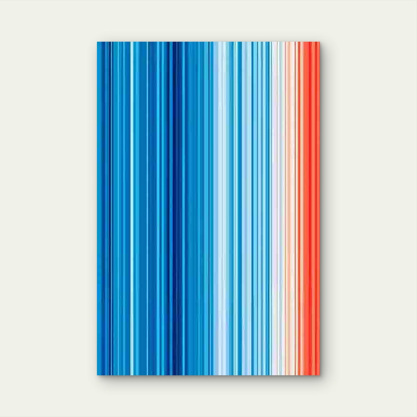 Abstract Vertical Stripes in Blue, White, And Orange Metal Print Ready to Hang - Bella Home Decor