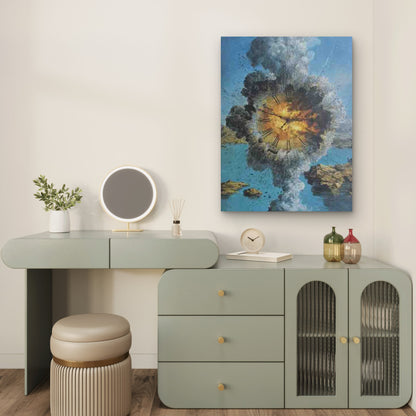 Salvador Dali-Inspired Clock Explosion Metal Print Ready to Hang