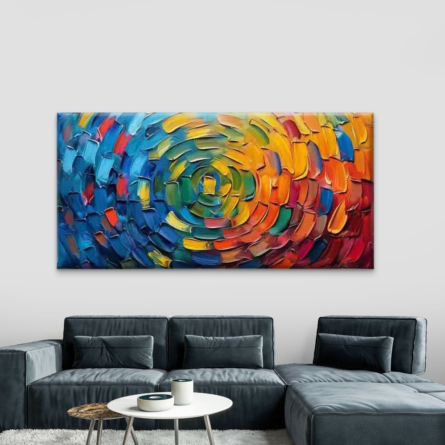 Abstract Oil Paint Texture Wall Art Canvas Office Home Room Framed 120x60cm