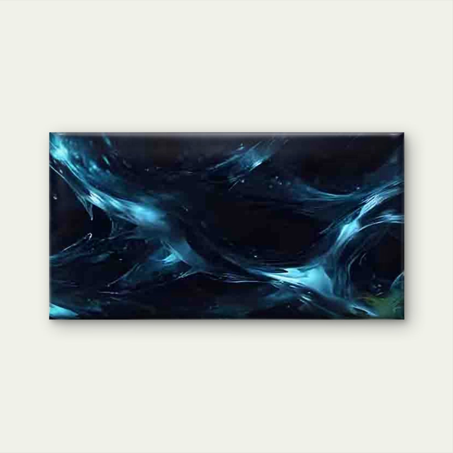 Blue Flowing Light And Shadow Wall Art Canvas Office Home Room Framed 120x60cm - Bella Home Decor