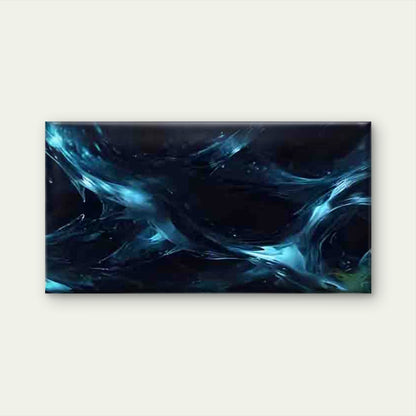 Blue Flowing Light And Shadow Wall Art Canvas Office Home Room Framed 120x60cm - Bella Home Decor