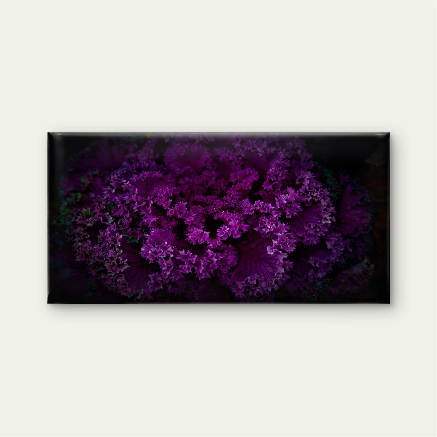 Deep Purple Ruffled Plant Wall Art Canvas Office Home Room Framed 120x60cm