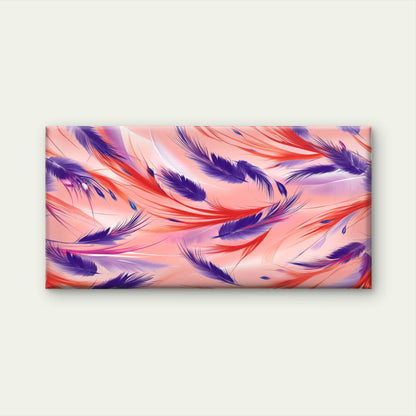 Purple Red Feather Painting Wall Art Canvas Office Home Room Framed 120x60cm