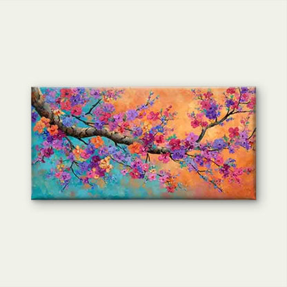 Vibrant Flower Branch Wall Art Canvas Office Home Room Framed 120x60cm - Bella Home Decor