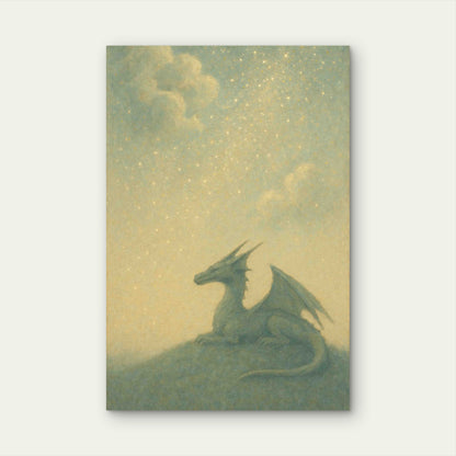 Fantasy Art Featuring A Dragon 60x90cm Metal Print Ready to Hang