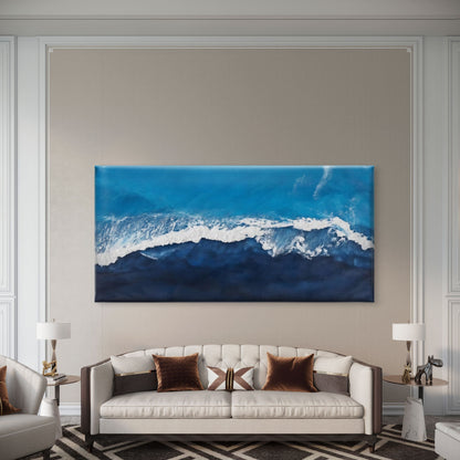 Ocean Waves And Sea Surf Wall Art Canvas Office Home Room Framed 120x60cm
