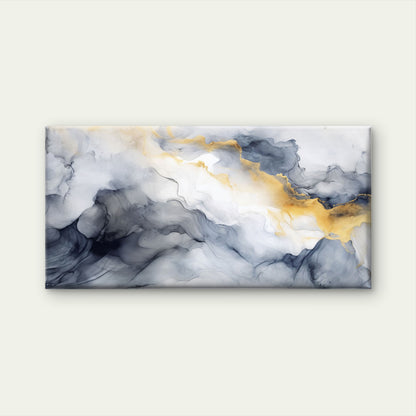 Abstract Grey Marble Smoke Texture Wall Art Canvas Office Home Framed 120x60cm