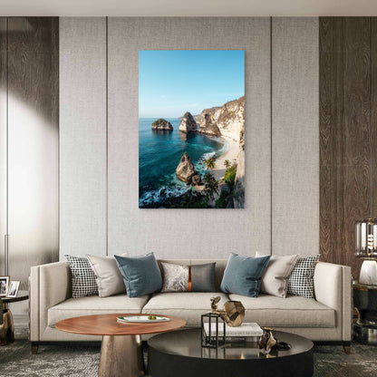 Beautiful Diamond Beach Penida Island Bali Indonesia 40x60cm Metal Print Ready to Hang