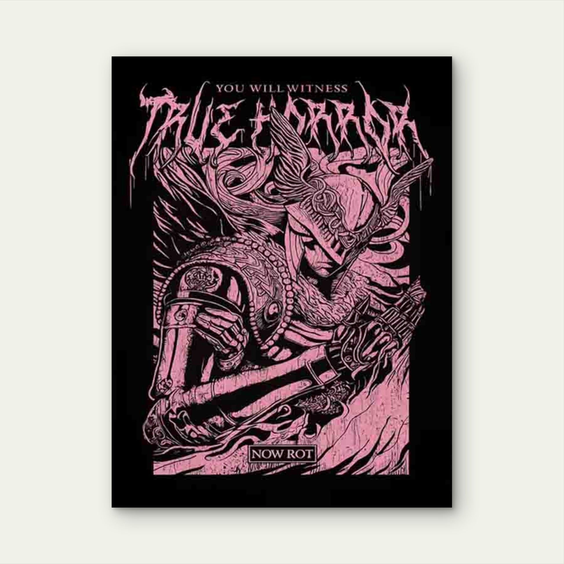 Pink Warrior Artwork Modern Retro 40x60cm Metal Print Ready to Hang - Bella Home Decor