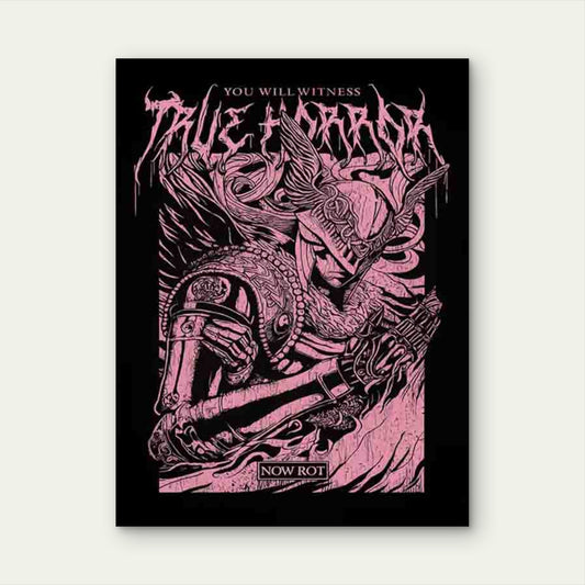 Pink Warrior Artwork Modern Retro 40x60cm Metal Print Ready to Hang
