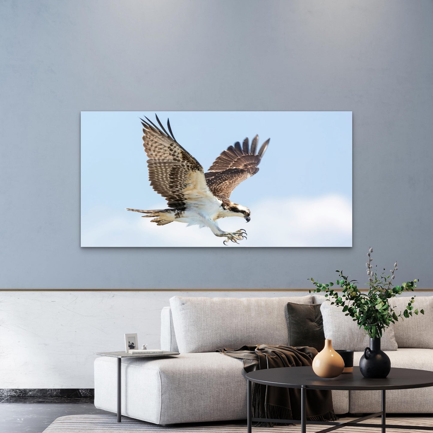 Osprey With Extended Talons Wall Art Canvas Office Home Room Framed 120x60cm