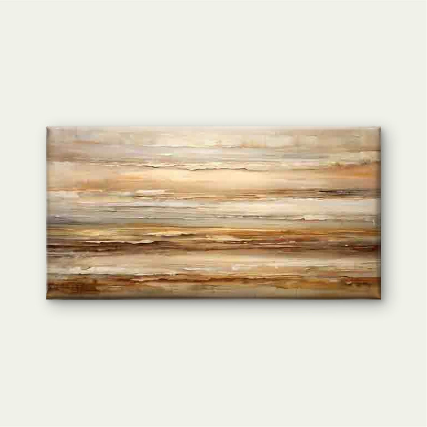Abstract Layers of Earth Tones Wall Art Canvas Office Home Room Framed 120x60cm - Bella Home Decor