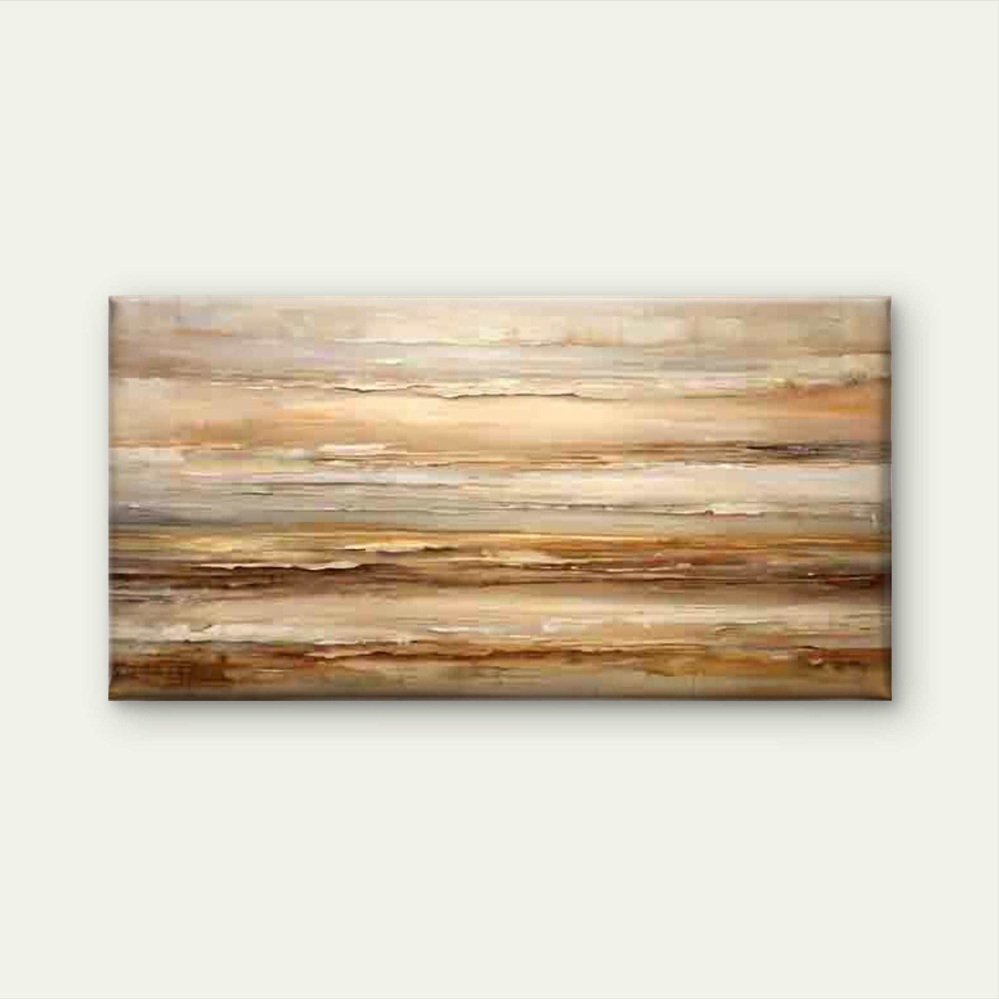 Abstract Layers of Earth Tones Wall Art Canvas Office Home Room Framed 120x60cm - Bella Home Decor